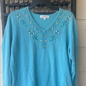 Carol Rose‎ Turquoise Embellished Blouse